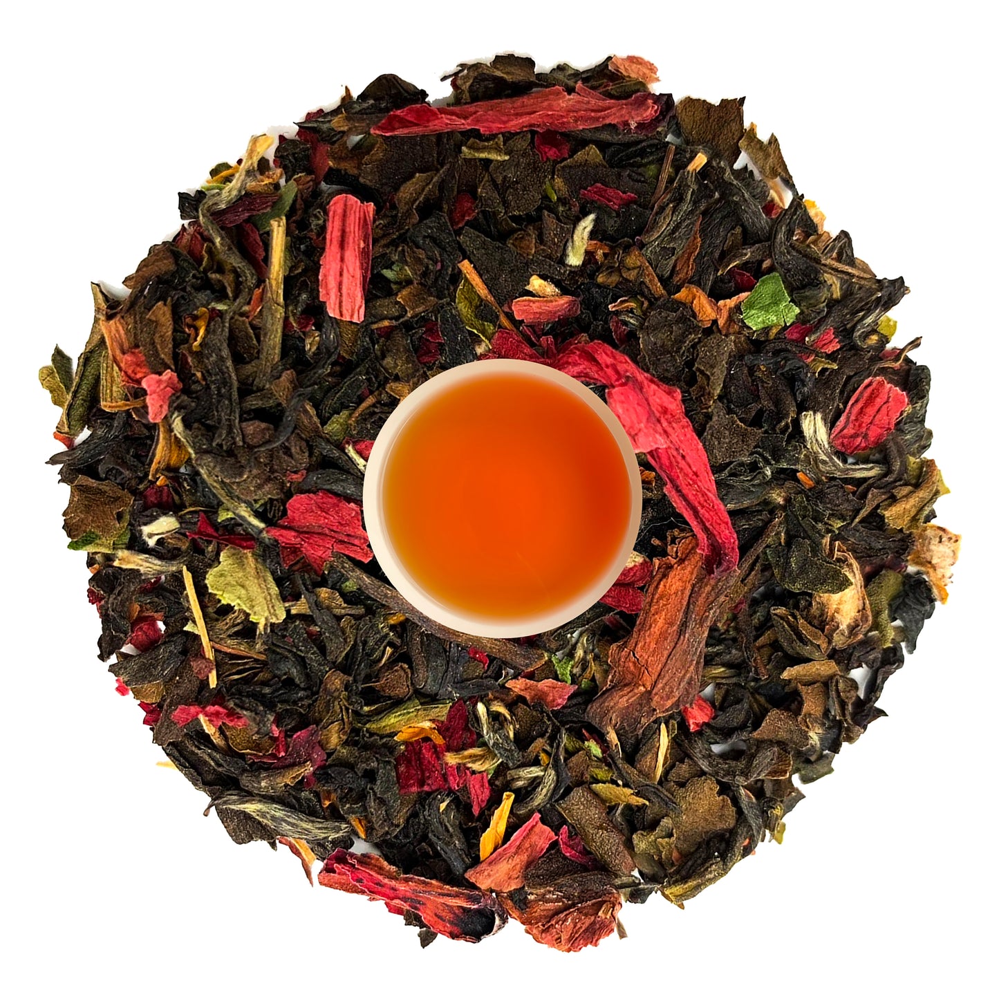 Rose tea comes with an assortment of small beige, and brown tea leaves with light pink petals of Rose, which smells like LOVE, giving out an orange caramel liquor when steeped. With a silk smooth velvety texture, it gives out a hint of sweet Rosy taste.
