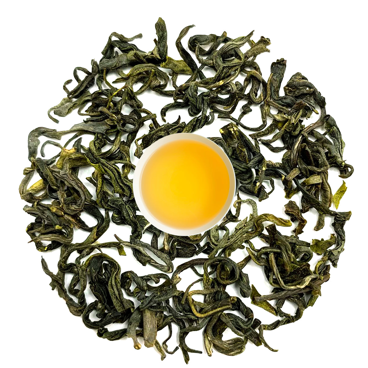 29 Degree Nepal Green Tea Leaves with brewed green tea